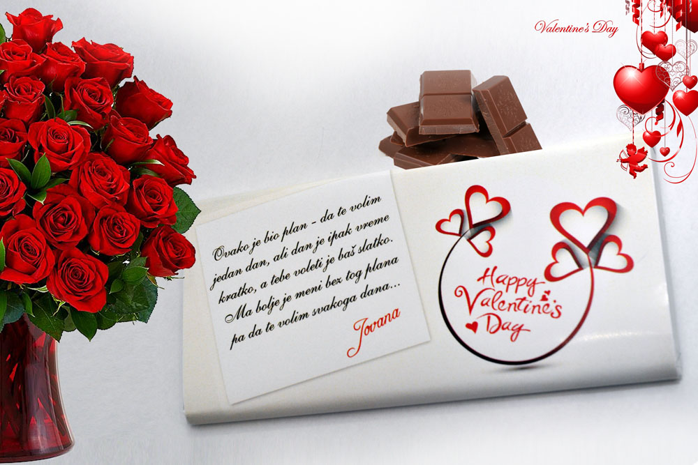 Personalizovane čokolade kao pozivnice i čestitke učiniće vašu poruku ljubavi još slađom. Budite originalni. Iznenadite voljenu osobu. Media Centar Leskovac
