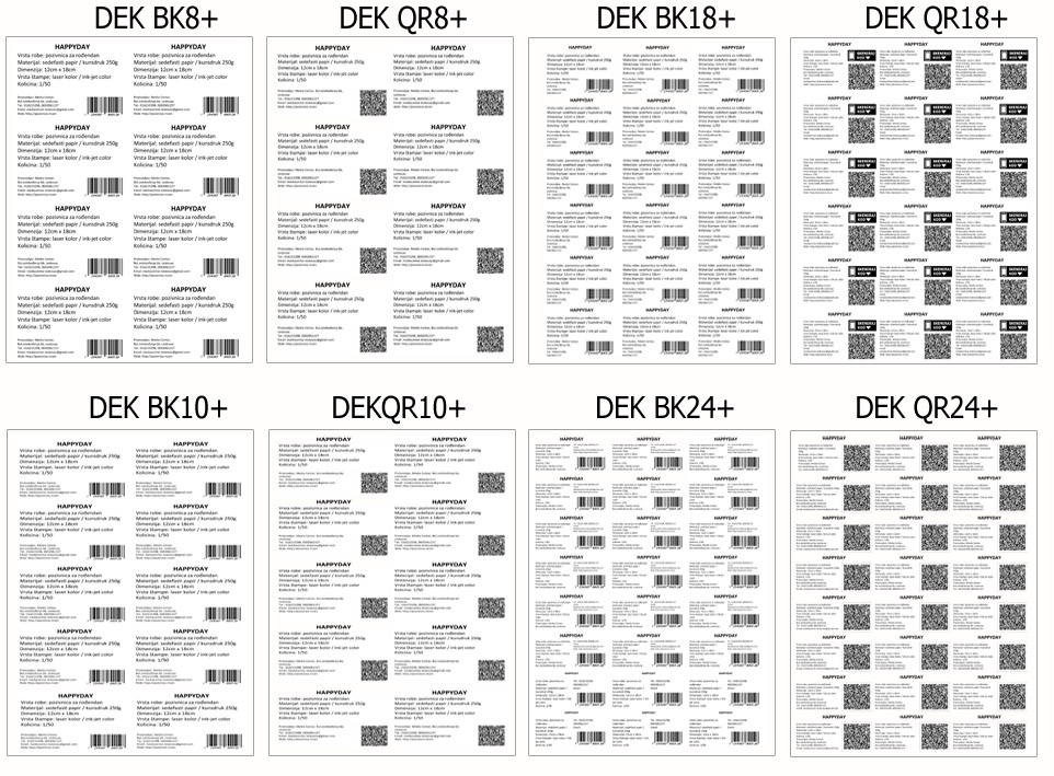 Bar kod - QR kod - Deklaracija - Dizajn, priprema za štampu i štampa